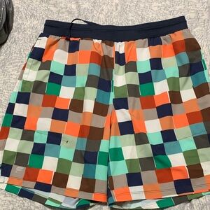 Fabletics Multicolor Checkered Athletic Shorts
